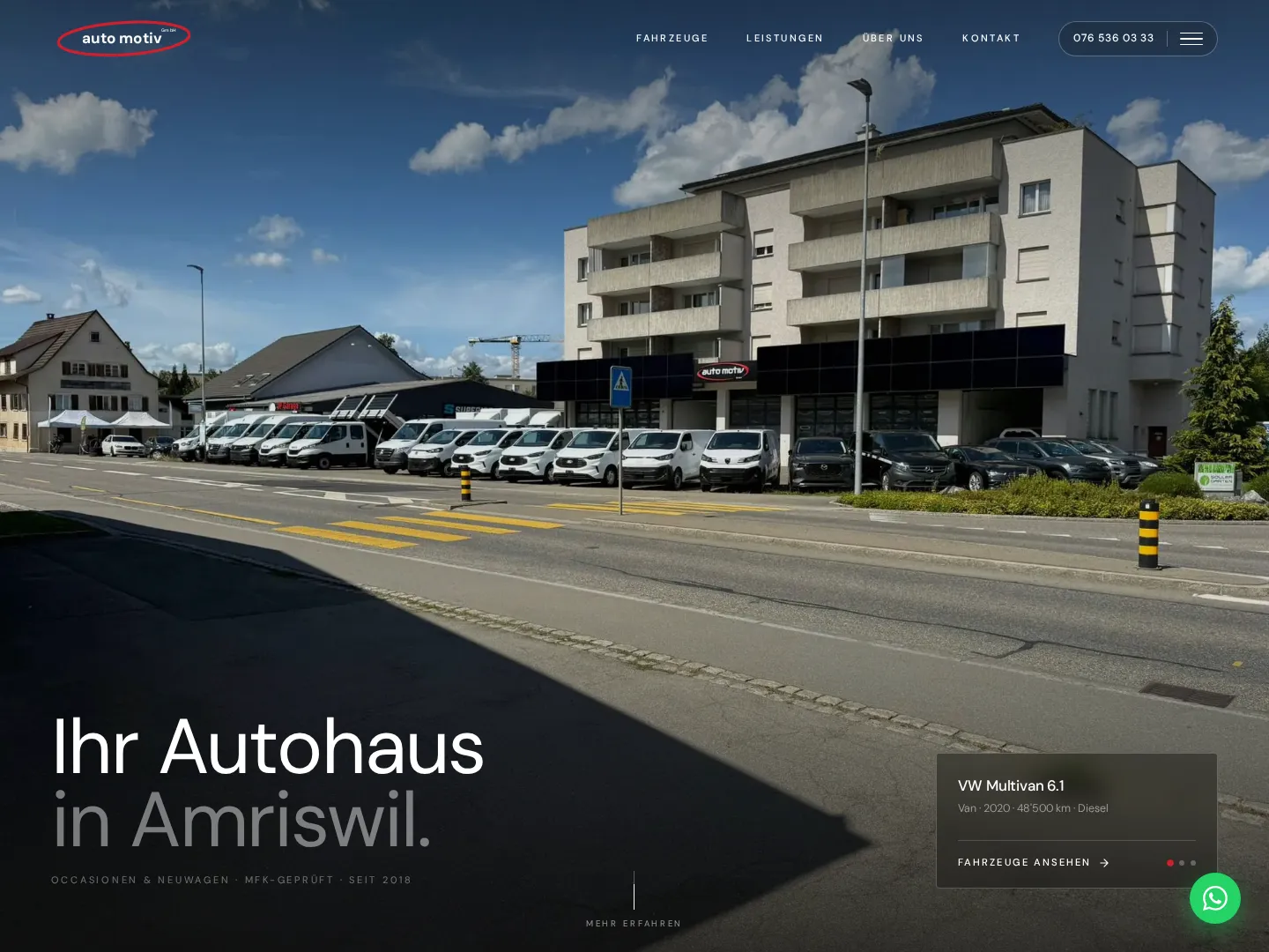 Startseite von auto-motiv.ch am Desktop